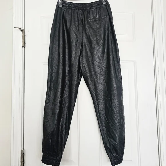 Aritzia Babaton Faux Leather Pants Womens Size 6 Black Ankle